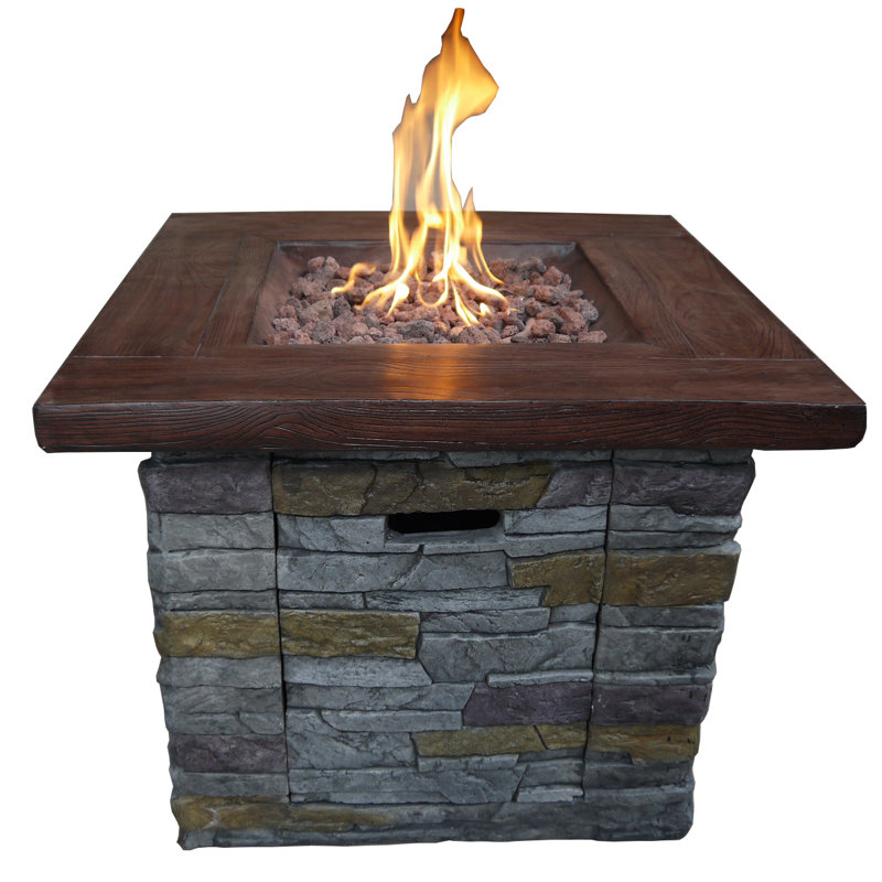 Loon Peak Davey Stone Propane Gas Fire Pit Table & Reviews Wayfair